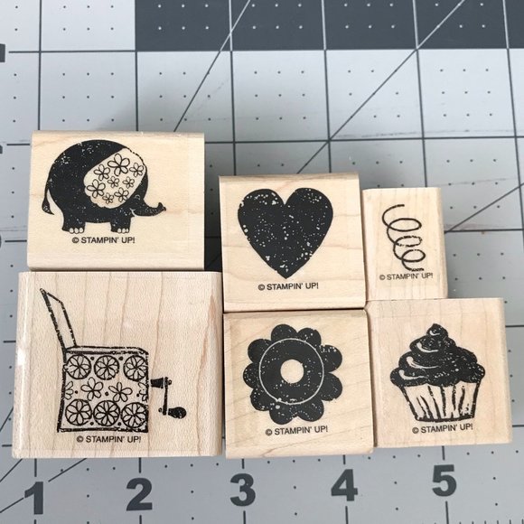 ★3 for $25 ★ Sale Stampin' Up! Carnival Set Rubber Stamps Set of 6